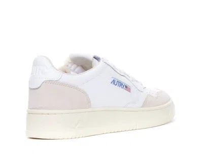 Autry Low Sneaker With Perforated Detailing And Contrast Panel In White