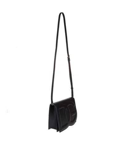 Dolce & Gabbana Women Shoulder Bag With Embossed Logo In Black