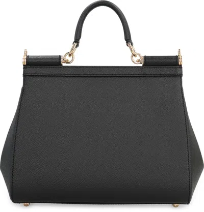 Dolce & Gabbana Sicily Grande Leather Handbag In Black