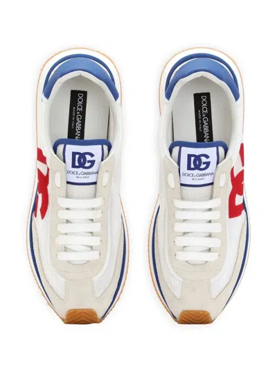Dolce & Gabbana Logo Lace-up Sneakers In Blue