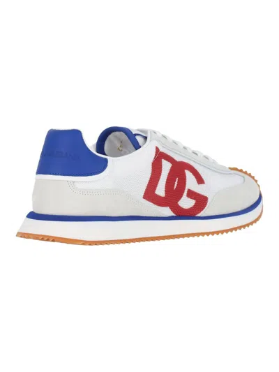 Dolce & Gabbana Logo Lace-up Sneakers In Blue
