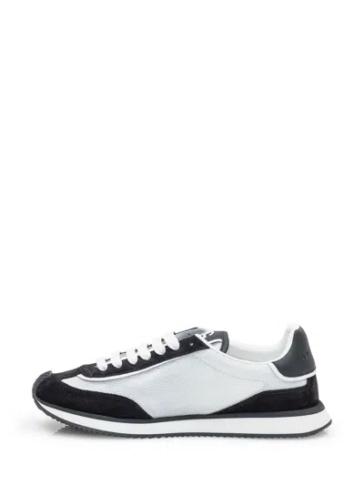 Dolce & Gabbana Low-top Mesh Sneakers With Suede Inserts In Black