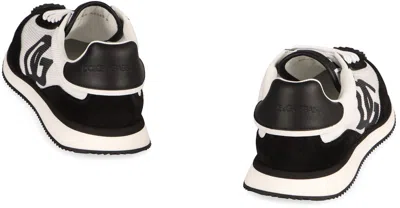 Dolce & Gabbana Low-top Mesh Sneakers With Suede Inserts In Black