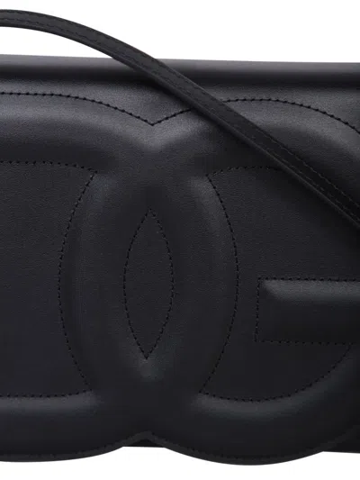 Dolce & Gabbana Women Shoulder Bag With Embossed Logo In Black