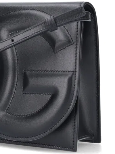 Dolce & Gabbana Women Shoulder Bag With Embossed Logo In Black