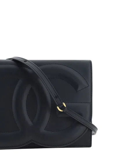 Dolce & Gabbana Women Shoulder Bag With Embossed Logo In Black