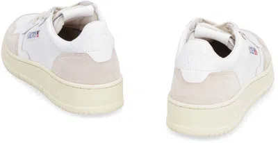 Autry Low Sneaker With Perforated Detailing And Contrast Panel In White