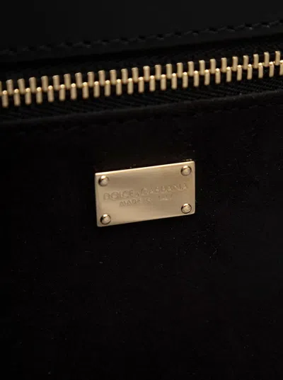 Dolce & Gabbana Women Shoulder Bag With Embossed Logo In Black