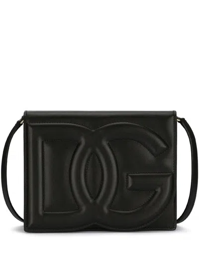 Dolce & Gabbana Women Shoulder Bag With Embossed Logo In Black