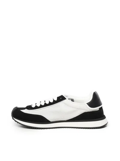 Dolce & Gabbana Low-top Mesh Sneakers With Suede Inserts In Black