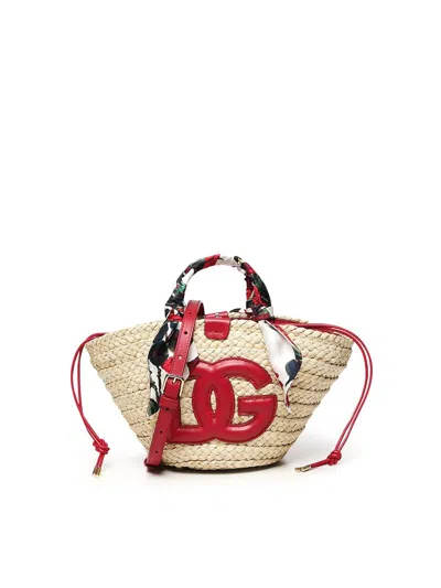 Dolce & Gabbana Beige Raffia Satchel