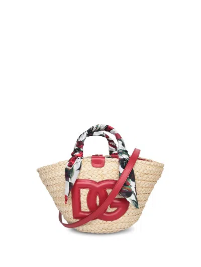 Dolce & Gabbana Beige Raffia Satchel