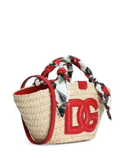 Dolce & Gabbana Beige Raffia Satchel