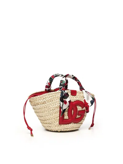 Dolce & Gabbana Beige Raffia Satchel