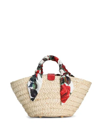 Dolce & Gabbana Beige Raffia Satchel