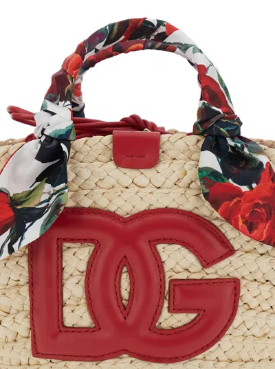 Dolce & Gabbana Beige Raffia Satchel
