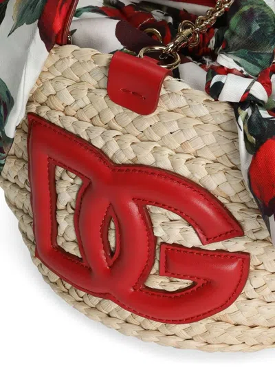 Dolce & Gabbana Beige Raffia Satchel