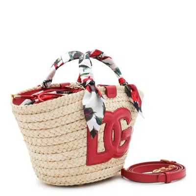 Dolce & Gabbana Beige Raffia Satchel