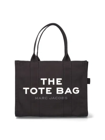 Marc Jacobs The Tote Bag Large Canvas Tote In Black