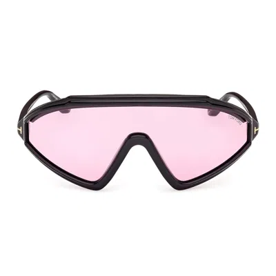 Tom Ford Lorna Violet Shield Ladies Sunglasses Ft1121 01y 00 In Black