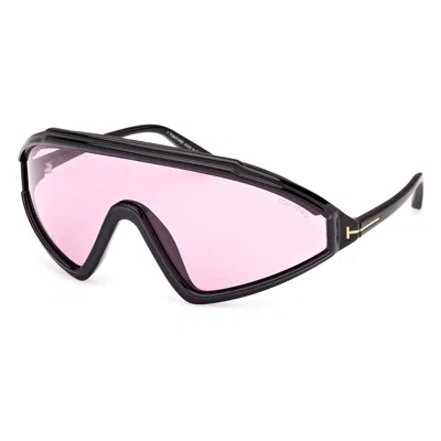 Tom Ford Lorna Violet Shield Ladies Sunglasses Ft1121 01y 00 In Black