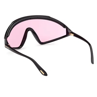 Tom Ford Lorna Violet Shield Ladies Sunglasses Ft1121 01y 00 In Black