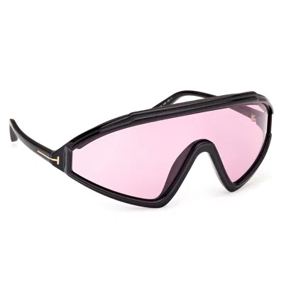 Tom Ford Lorna Violet Shield Ladies Sunglasses Ft1121 01y 00 In Black