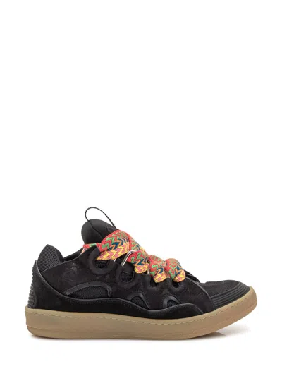 Lanvin Black Suede Calf Leather Sneakers