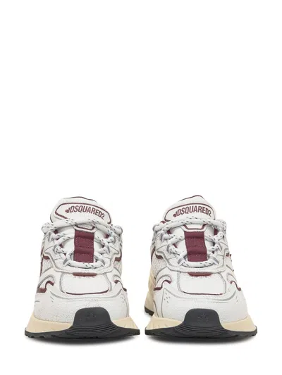 Dsquared2 Sprinter Maple-leaf Sneakers In White