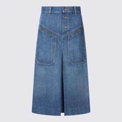 Chloé A-line Silhouette Midi Length Skirt In Blue