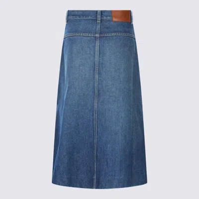 Chloé A-line Silhouette Midi Length Skirt In Blue