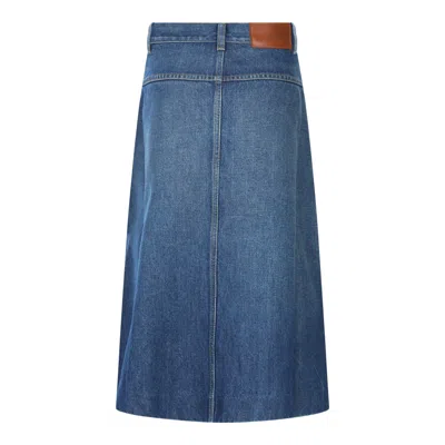 Chloé A-line Silhouette Midi Length Skirt In Blue