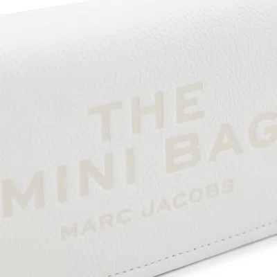 Marc Jacobs The Mini Marc Leather Crossbody Bag In Silver