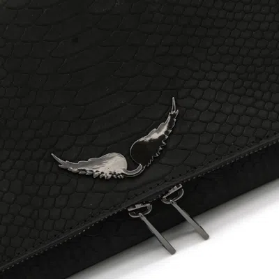 Zadig & Voltaire Croc-embossed Crossbody Bag In Black