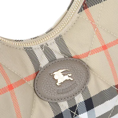 Burberry Curved Shoulder Bag With Classic Check Pattern And Gold-tone Hardware