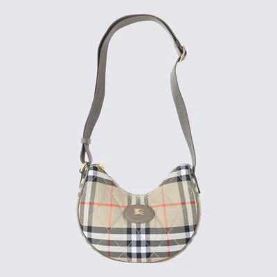 Burberry Curved Shoulder Bag With Classic Check Pattern And Gold-tone Hardware