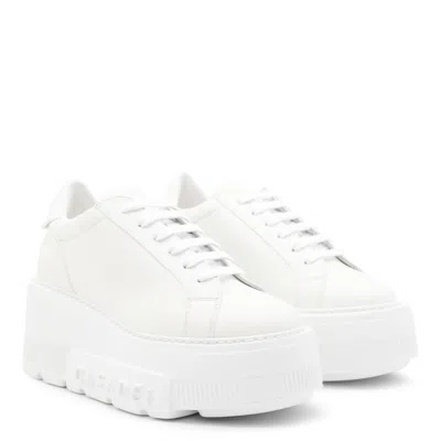 Casadei White Leather Nexus Sneakers In White