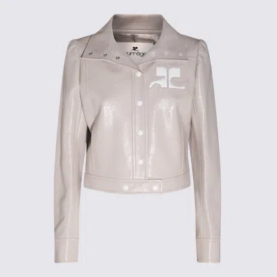 Courrèges Courreges Re Edition Jacket In Coated Cotton In Gray