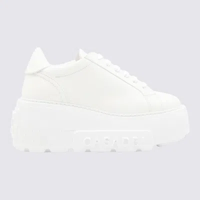Casadei White Leather Nexus Sneakers In White