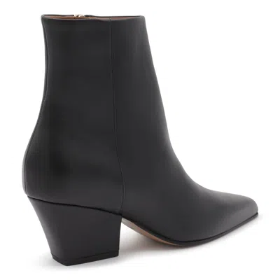 Paris Texas Block Heel Ankle Boots With Pointed Toe In Black