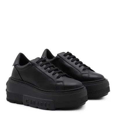 Casadei Low Top Platform Sneakers In Black