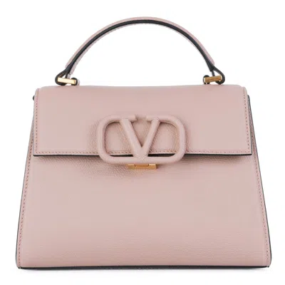 Valentino Cross-body Bag With Detachable Strap And Top Handle In Pink