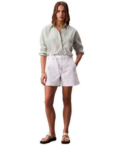Calvin Klein Jeans Est.1978 Women's High Rise Tie Waist Denim Shorts