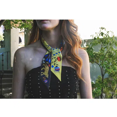 Jessie Zhao New York Silk Skinny Scarf Of Amazon Rainforest Journey