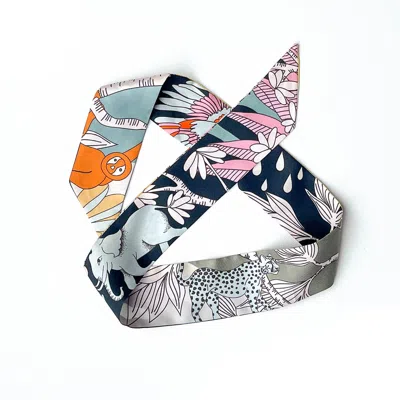 Jessie Zhao New York Silk Skinny Scarf Of World Travel