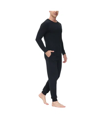 Ink+ivy Men's Two-piece Crewneck Shirt And Jogger Pajama Set In Black