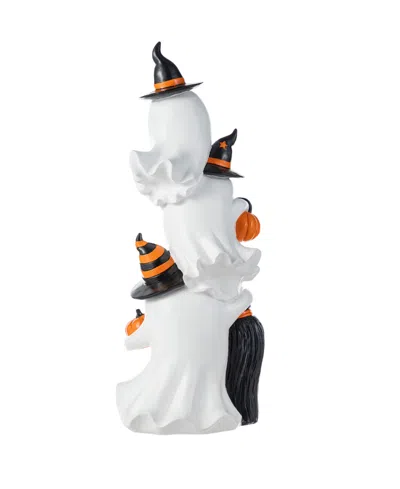 Glitzhome 21.75" Halloween Resin Stacked Ghost Porch Decor
