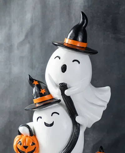 Glitzhome 21.75" Halloween Resin Stacked Ghost Porch Decor