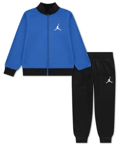 Jordan Little Boys Air Tricot Jacket And Pants, 2 Piece Set In Blue