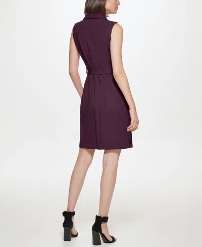 Calvin Klein Women's Scuba Crepe Sleeveless Dress In Purple